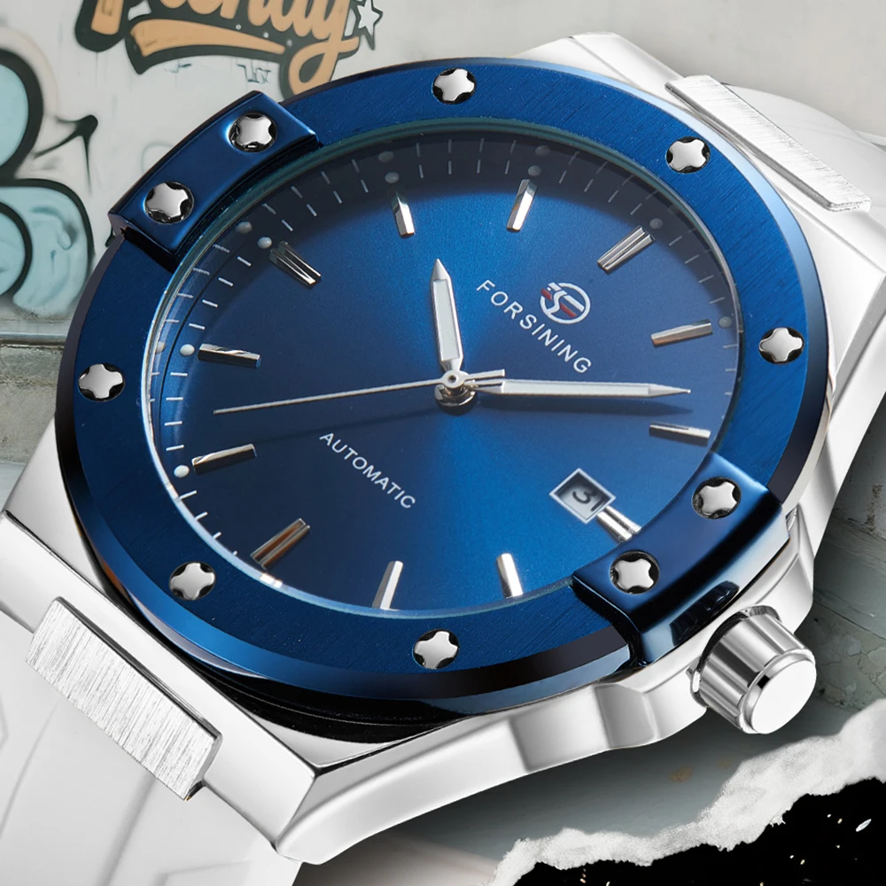 FORSINING Men's Fashion Automatic Mechanical Movement Wriswatch Silicone Strap Sports Watch Luminous Calendar 3ATM Waterproof
FORSINING Men's Fashion Automatic Mechanical Movement Wriswatch Silicone Strap Sports Watch Luminous Calendar 3ATM Waterproof
