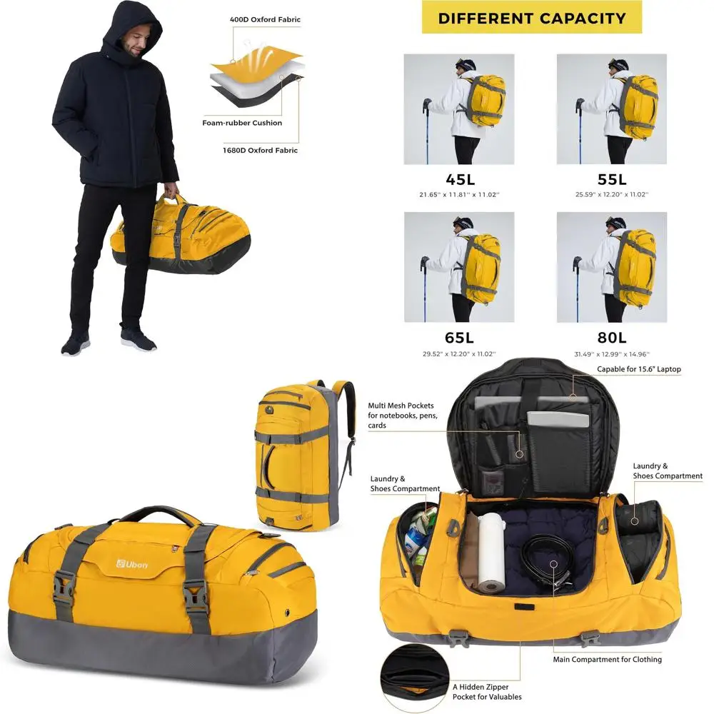 4-Way Sports Gym Backpack for Weekend Travel with Shoe Compartment & Padded Straps
4-Way Sports Gym Backpack for Weekend Travel with Shoe Compartment & Padded Straps