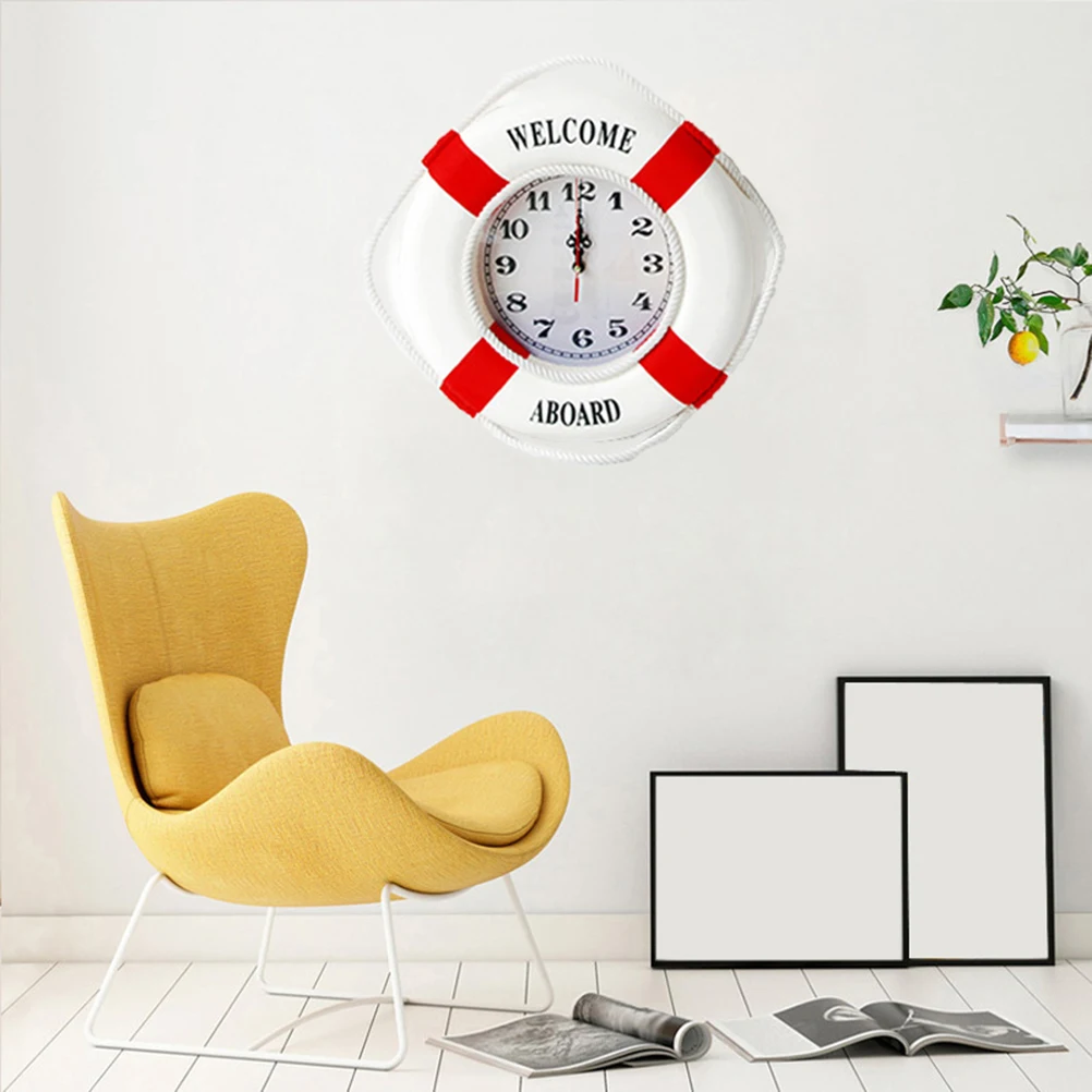 Lifebuoy Wall Clock Hanging Round Simple Clocks The Mediterranean Modern Decorative
Lifebuoy Wall Clock Hanging Round Simple Clocks The Mediterranean Modern Decorative