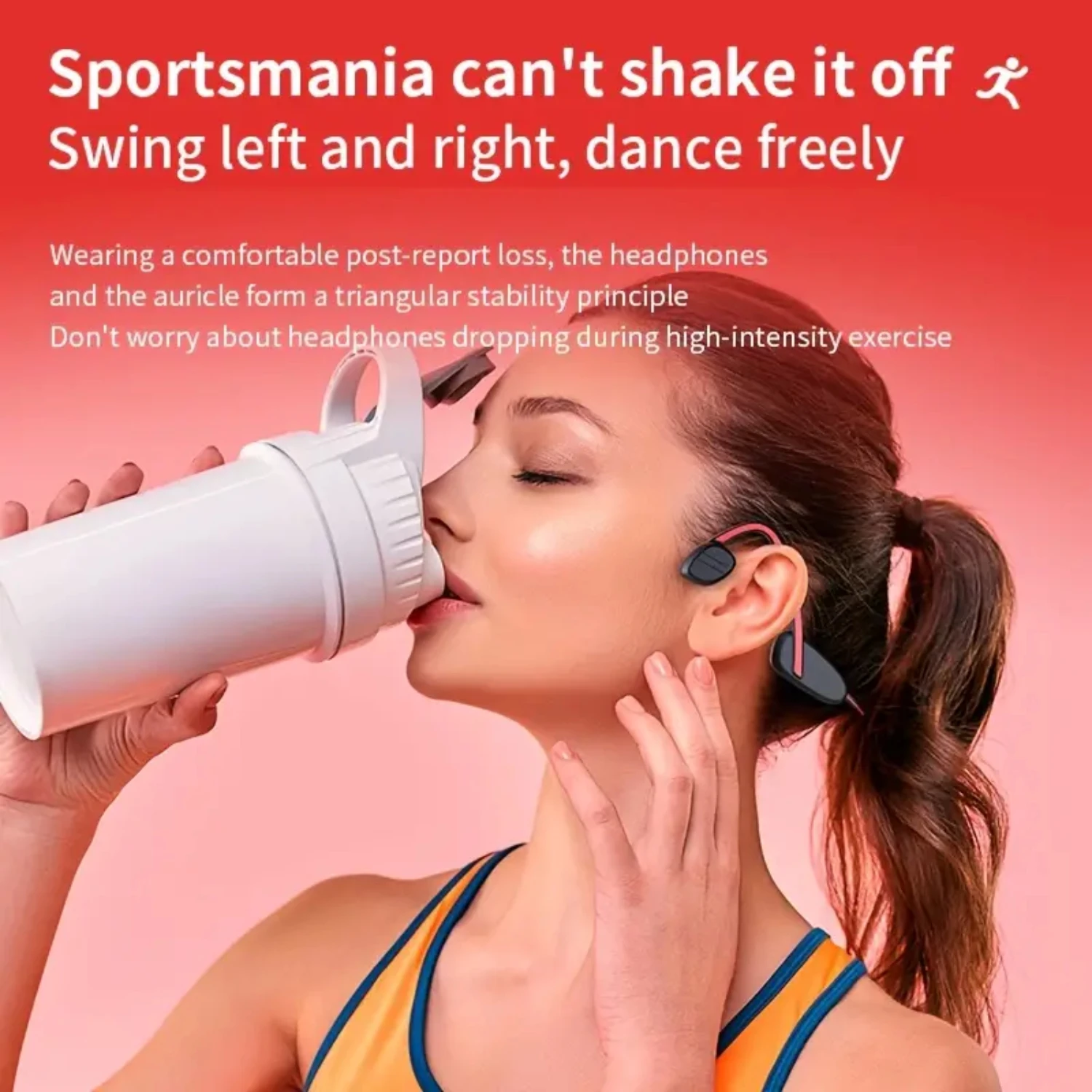 Wireless Bone Conduction Headphones, Open Ear Wireless Sport Headphones Built-in Mic, Sweat Resistant Headset With 12 Hours Play
Wireless Bone Conduction Headphones, Open Ear Wireless Sport Headphones Built-in Mic, Sweat Resistant Headset With 12 Hours Play