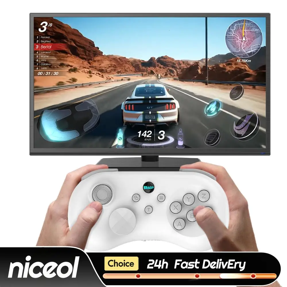 Six Button Gamepad Joypad Anti-Drift Hall Effect BT Gamepad Control Joystick with Turbo Fit for Switch Console Windows PC
Six Button Gamepad Joypad Anti-Drift Hall Effect BT Gamepad Control Joystick with Turbo Fit for Switch Console Windows PC