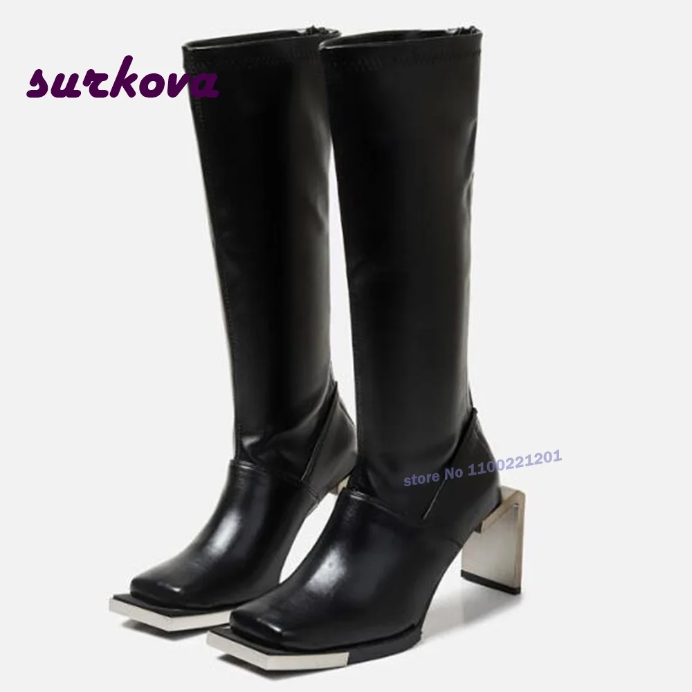 Square Toe Knee High Boots for Women Metal Heels Platform Black Back Zipper Sexy New Design Knight Luxury Sexy Long Boots Luxury
Square Toe Knee High Boots for Women Metal Heels Platform Black Back Zipper Sexy New Design Knight Luxury Sexy Long Boots Luxury
