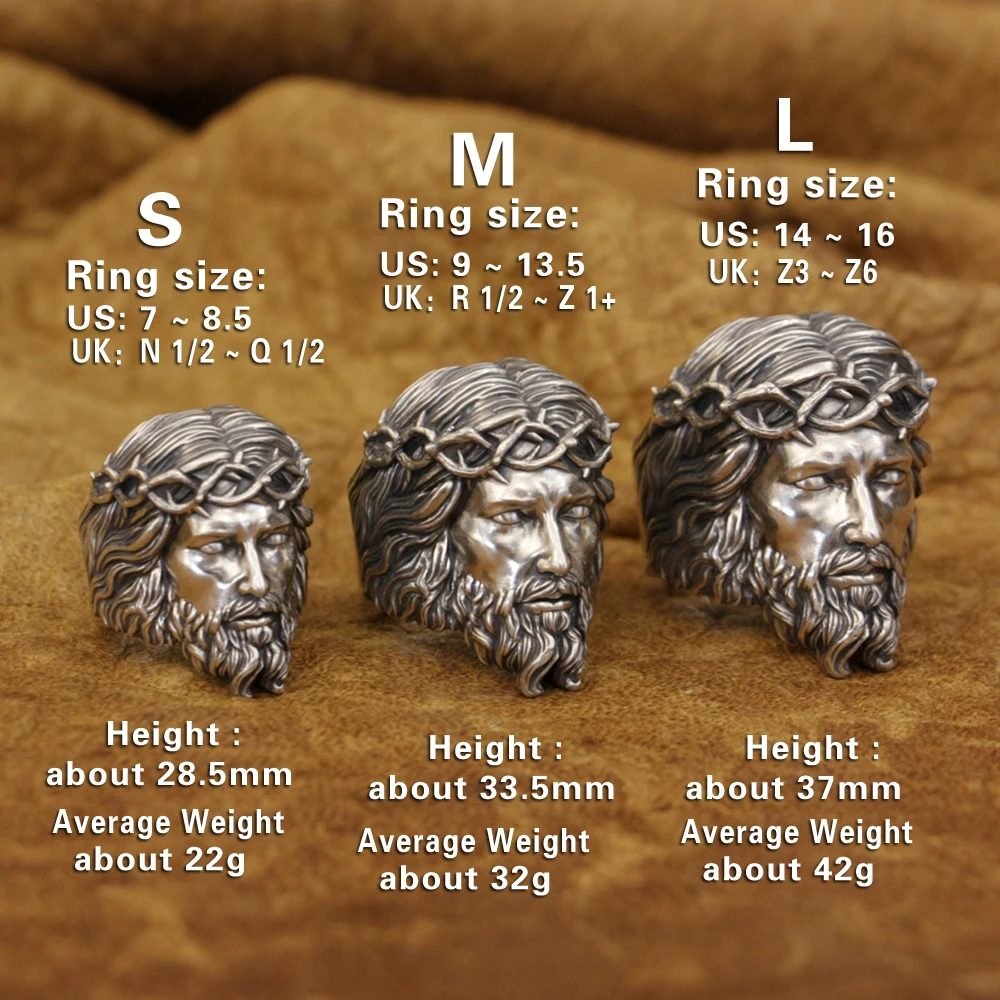 925 Sterling Silver Jesus Christ Ring Biker Punk Jewelry TA400 US Size 7~16 BZ
925 Sterling Silver Jesus Christ Ring Biker Punk Jewelry TA400 US Size 7~16 BZ