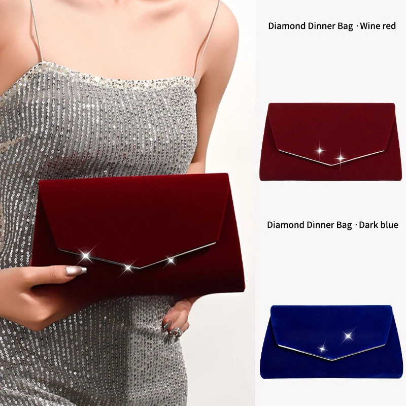 New high-end evening clutch in vintage burgundy velvetVBeveled edge banquet bag
New high-end evening clutch in vintage burgundy velvetVBeveled edge banquet bag