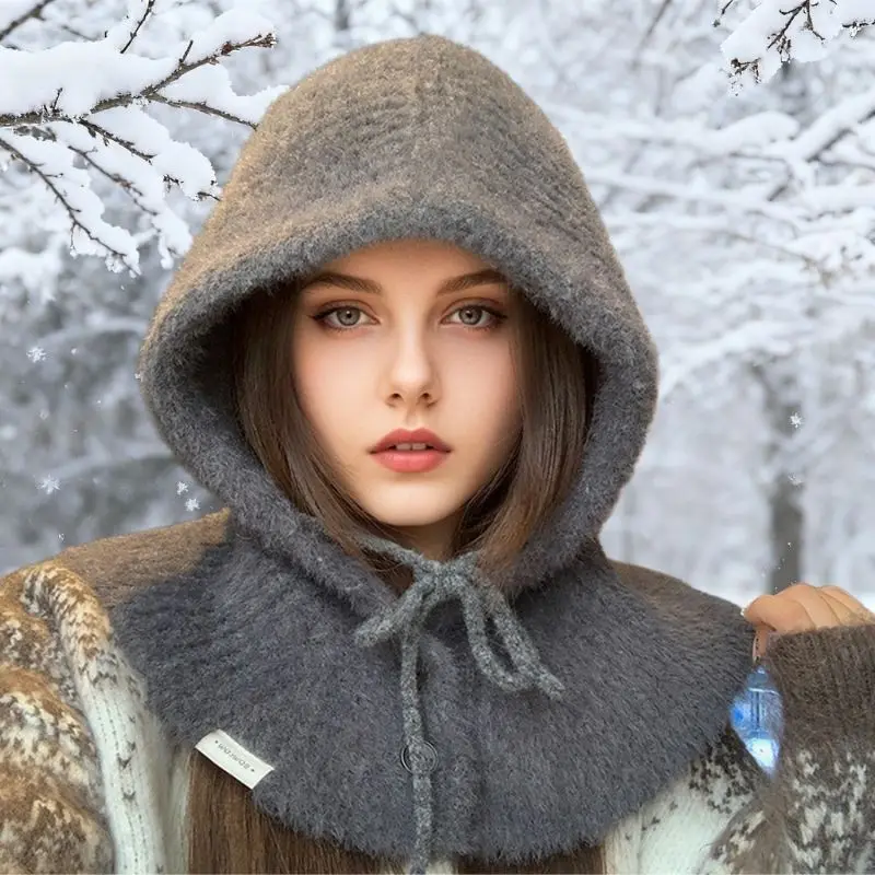 Knitted Hooded Caps for Men Women Winter Balaclava Hats Outdoor Warm Drawstring Hats Neck Collar Scarf Cap Ski Beanie Caps
Knitted Hooded Caps for Men Women Winter Balaclava Hats Outdoor Warm Drawstring Hats Neck Collar Scarf Cap Ski Beanie Caps