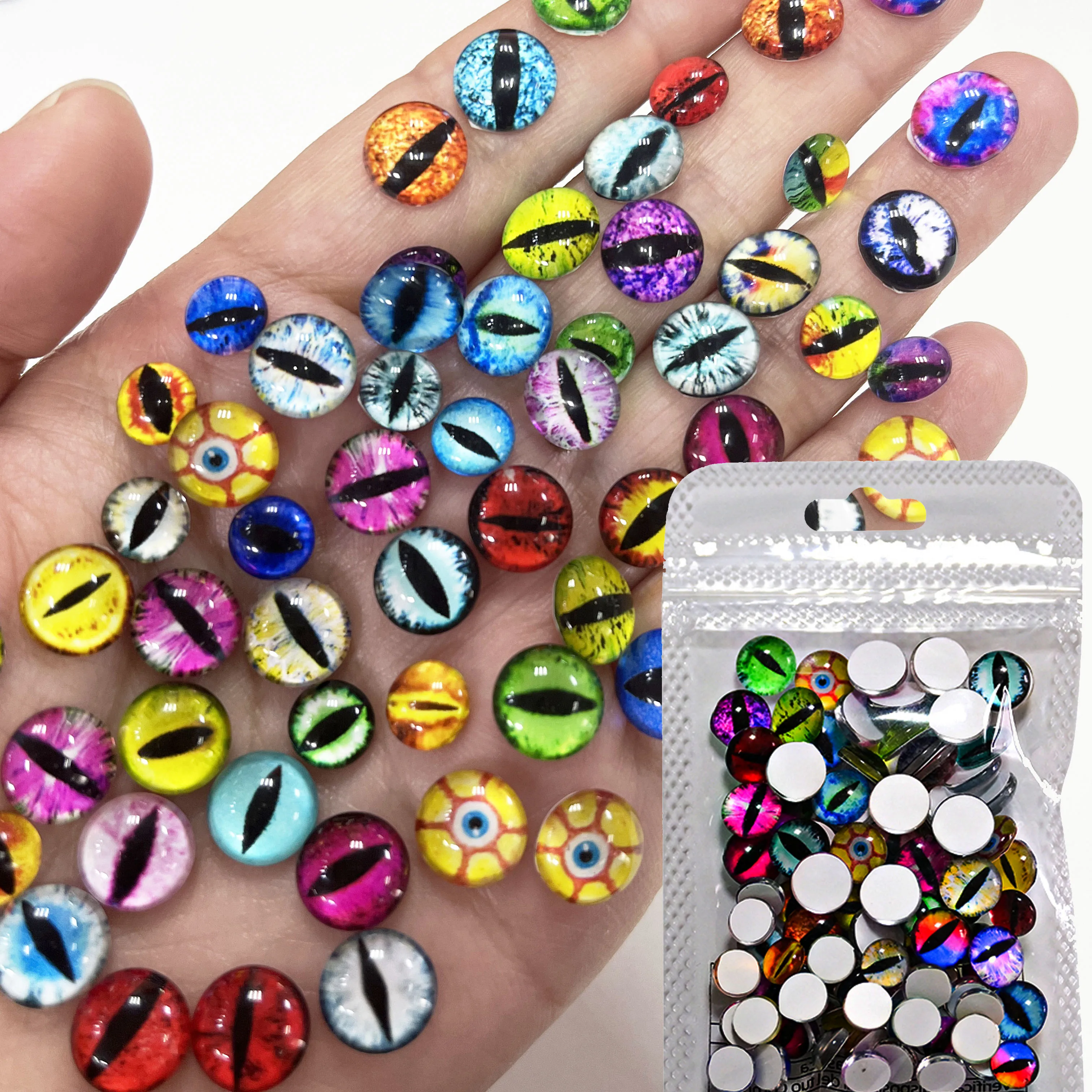 10/50/100Pcs Round Dome Dragon Eye Nail Crystal 4/6/8/10mm Mixed Evil Eye's Flatback Diamond DIY Handmade Cabochon Eye Nail Part
10/50/100Pcs Round Dome Dragon Eye Nail Crystal 4/6/8/10mm Mixed Evil Eye's Flatback Diamond DIY Handmade Cabochon Eye Nail Part