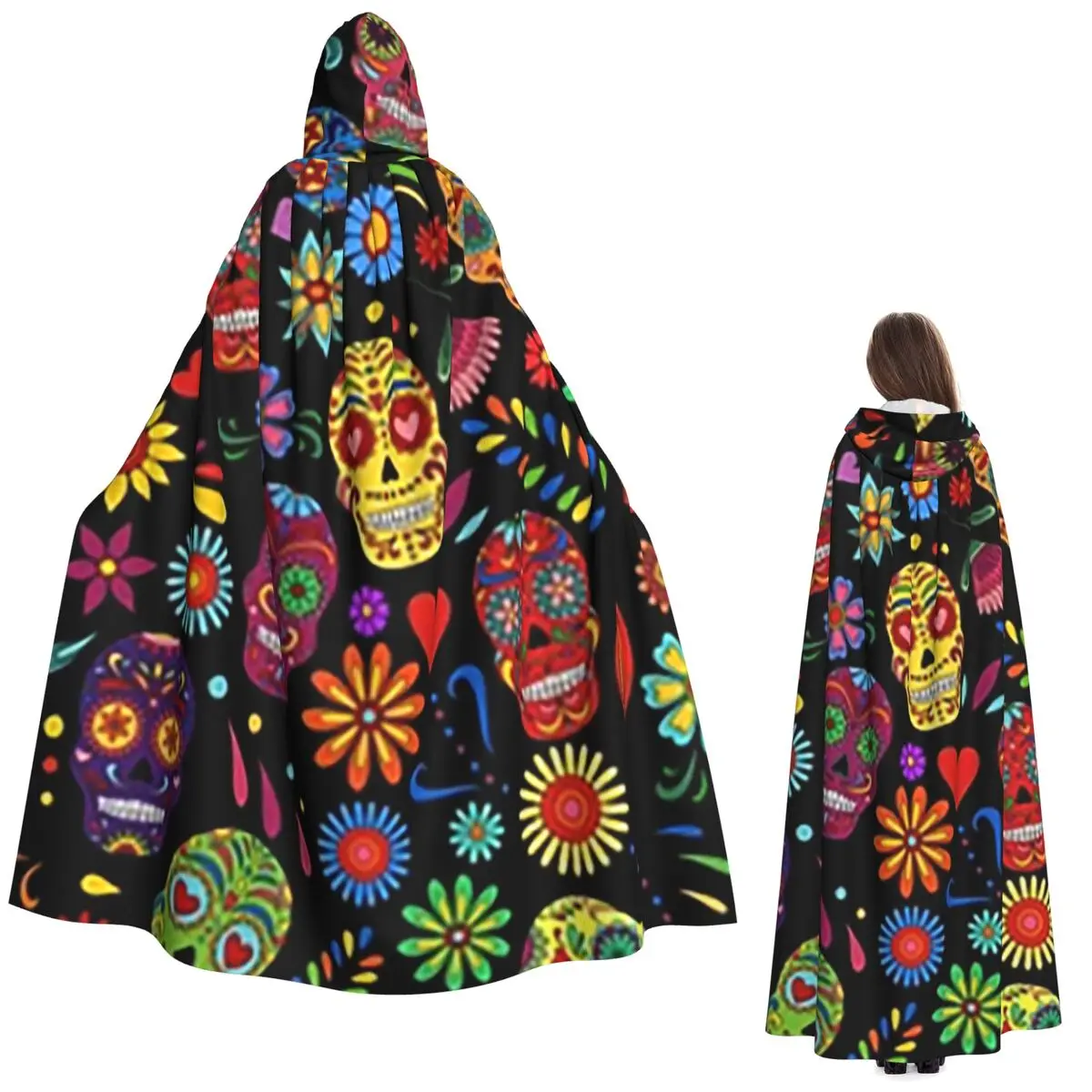 Pattern Day Of The Dead Mexican Culture Skulls Long Hooded Cloak Witch Medieval Costume Cosplay Cape HalloweenParty Adult Unisex
Pattern Day Of The Dead Mexican Culture Skulls Long Hooded Cloak Witch Medieval Costume Cosplay Cape HalloweenParty Adult Unisex
