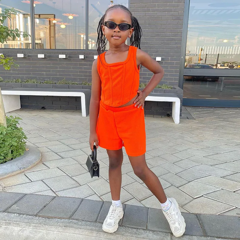 New 2024 Summer Baby Girls Clothes Sets Kids Casual Solid Sleeveless Tank Top + Shorts Children Fashion Clothing For 2-7 Years
New 2024 Summer Baby Girls Clothes Sets Kids Casual Solid Sleeveless Tank Top + Shorts Children Fashion Clothing For 2-7 Years