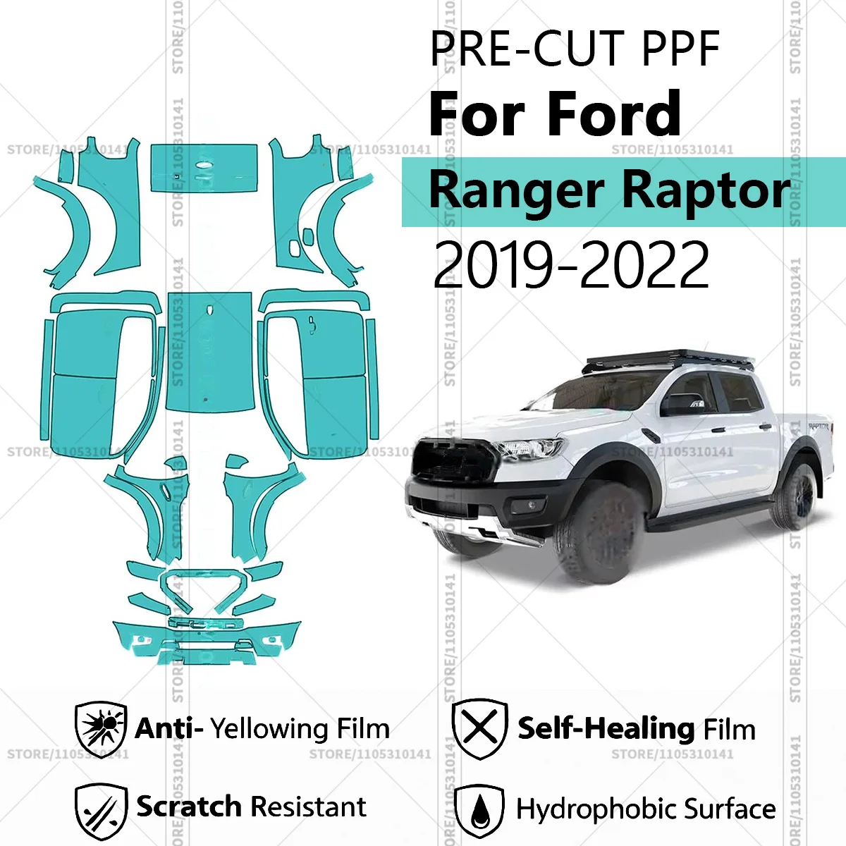 Предварительно нарезанная защитная пленка PPF, прозрачная автомобильная пленка, профессиональная автомобильная пленка PPF для Ford Ranger Raptor 2019-2022, полная защита кузова
Предварительно нарезанная защитная пленка PPF, прозрачная автомобильная пленка, профессиональная автомобильная пленка PPF для Ford Ranger Raptor 2019-2022, полная защита кузова
