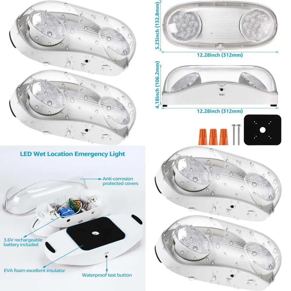Emergency Lighting with Battery Backup, Wet Location Rated, Commercial Exit Sign, Adjustable, UL & cUL Listed, 120/277V, White,
Emergency Lighting with Battery Backup, Wet Location Rated, Commercial Exit Sign, Adjustable, UL & cUL Listed, 120/277V, White,