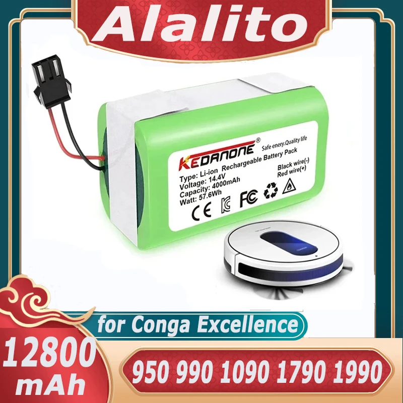 14.4V 2600mAh/4000mAh Li-ion Battery for Conga Excellence 950 990 1090 1790 1990 Deebot N79S N79 DN622 Eufy Robovac 11S 12 X500
14.4V 2600mAh/4000mAh Li-ion Battery for Conga Excellence 950 990 1090 1790 1990 Deebot N79S N79 DN622 Eufy Robovac 11S 12 X500