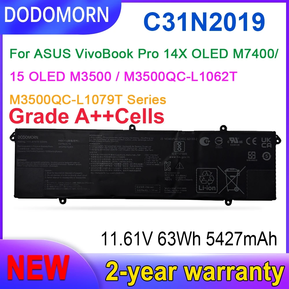High quality C31N2019 Laptop Battery for ASUS VivoBook Pro 14 15 OLED K3400 K3500 M3401 M3500
High quality C31N2019 Laptop Battery for ASUS VivoBook Pro 14 15 OLED K3400 K3500 M3401 M3500
