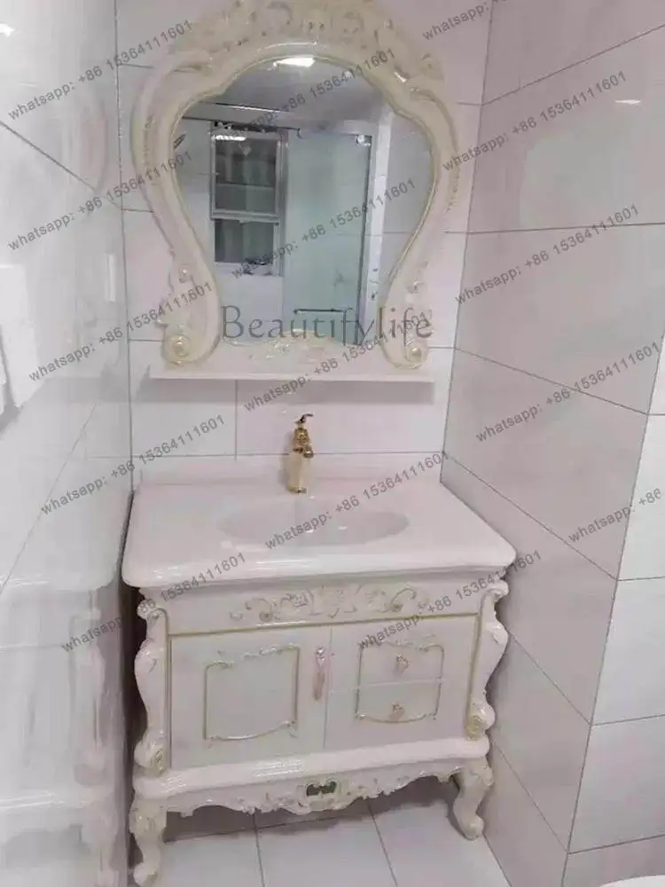 European jade bathroom cabinet combination light luxury simple floor-to-ceiling integrated marble
European jade bathroom cabinet combination light luxury simple floor-to-ceiling integrated marble