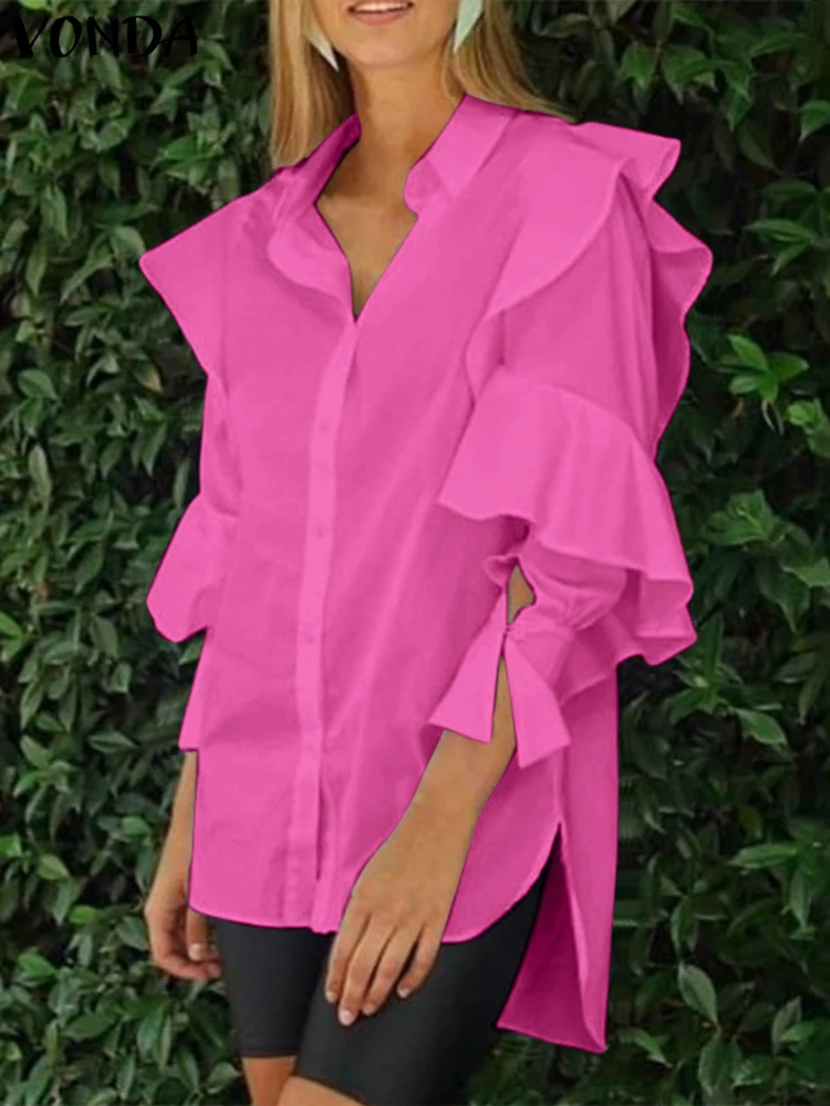 VONDA Women Elegant Long Sleeve Shirts 2025 Casual Solid Color Asymmetrical Tops Female Turn-Down Collar Blouse Oversized Tunic
VONDA Women Elegant Long Sleeve Shirts 2025 Casual Solid Color Asymmetrical Tops Female Turn-Down Collar Blouse Oversized Tunic