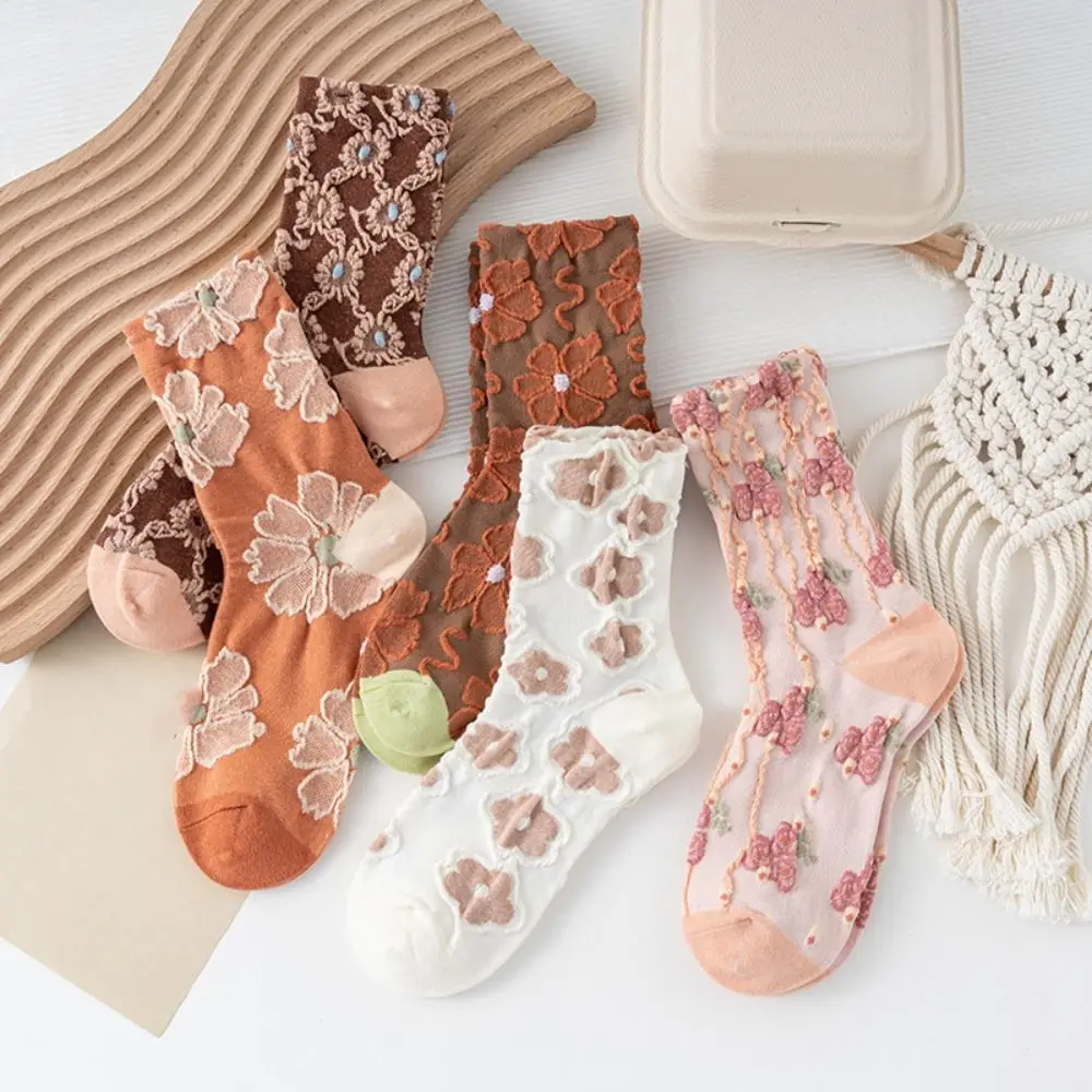 5Pairs Retro Style Flower Floral Tube Socks Thin Harajuku Girls Mid-calf Socks Breathable Hosiery Sweet Sock Women Girl
5Pairs Retro Style Flower Floral Tube Socks Thin Harajuku Girls Mid-calf Socks Breathable Hosiery Sweet Sock Women Girl