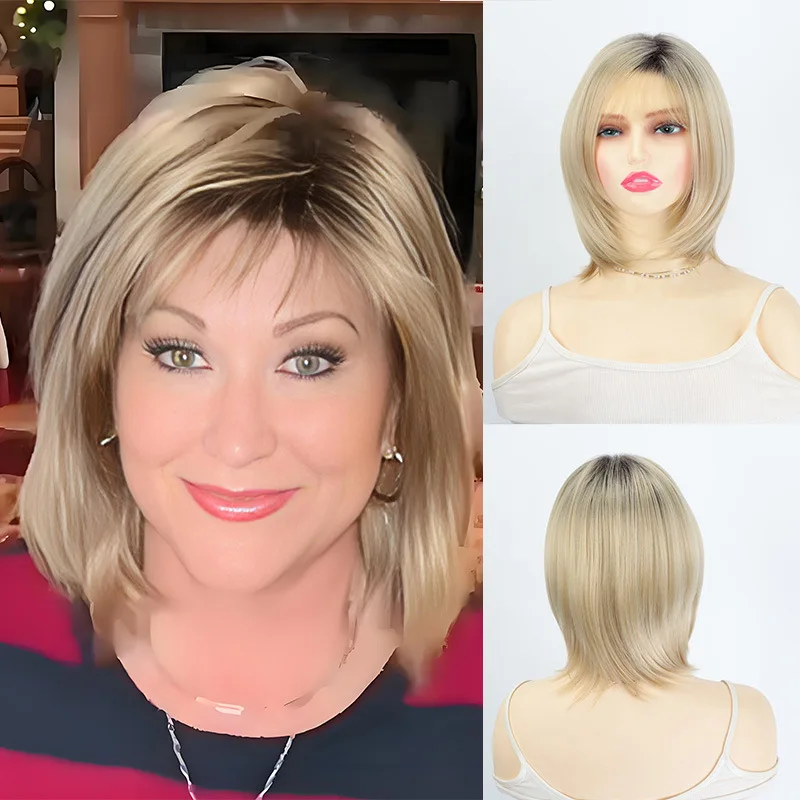 New wig, European and American white short-haired women are biased into fashionable gold Bobo chemical fiber wig, one piece
New wig, European and American white short-haired women are biased into fashionable gold Bobo chemical fiber wig, one piece