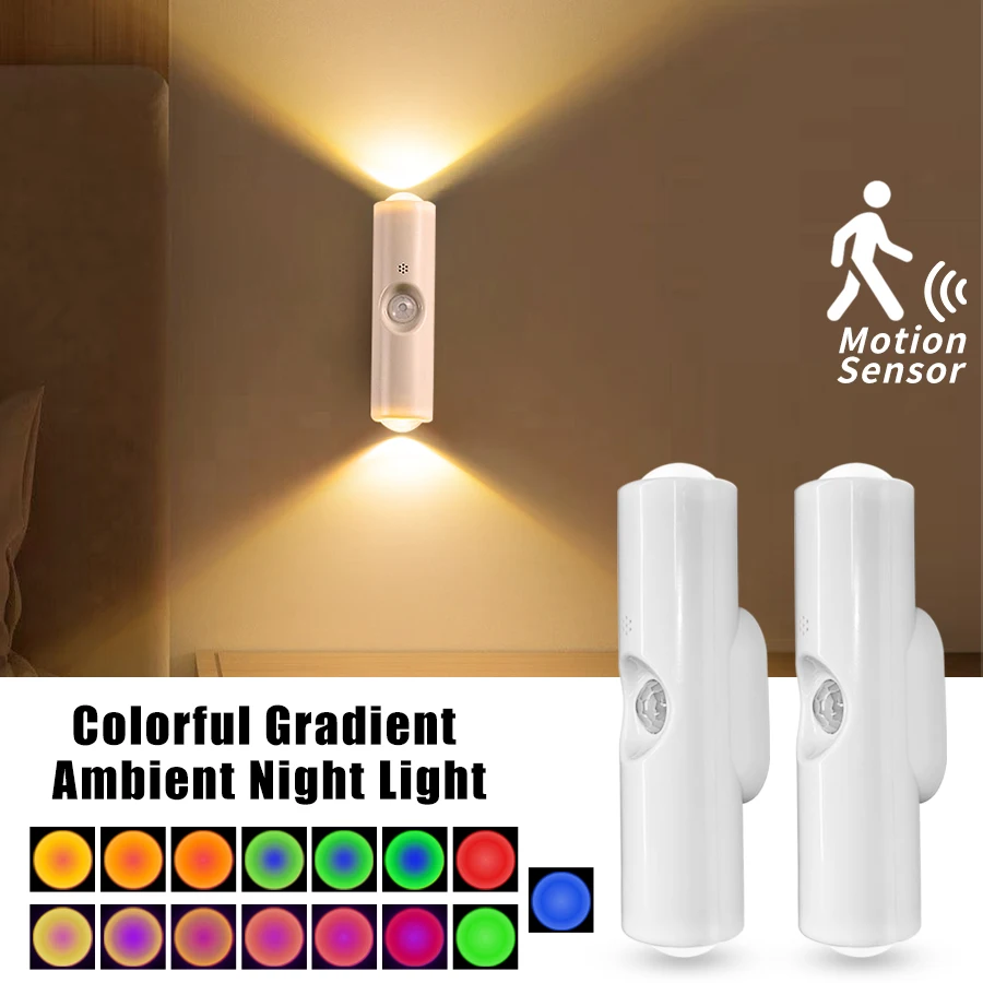 Motion Sensor LED Wall Lamp Human Body Induction Night Light Gradient Wall Light Magnetic Rechargeable Sunset Lamp Room Decor
Motion Sensor LED Wall Lamp Human Body Induction Night Light Gradient Wall Light Magnetic Rechargeable Sunset Lamp Room Decor