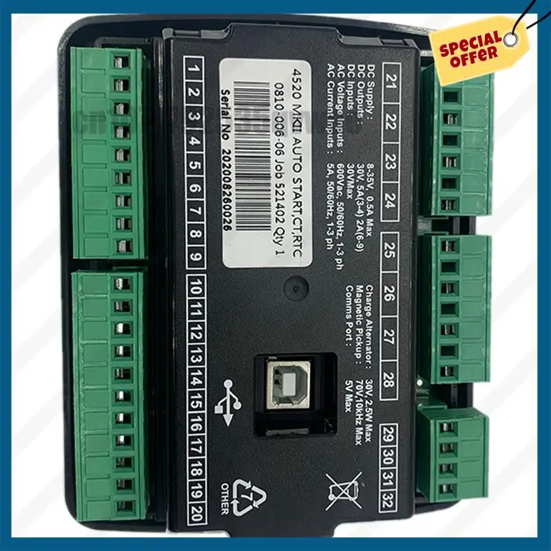 -A89Z Dse4520 Mkii Auto Start Stop Mains Failure Control Module Amf Generator Controller
-A89Z Dse4520 Mkii Auto Start Stop Mains Failure Control Module Amf Generator Controller
