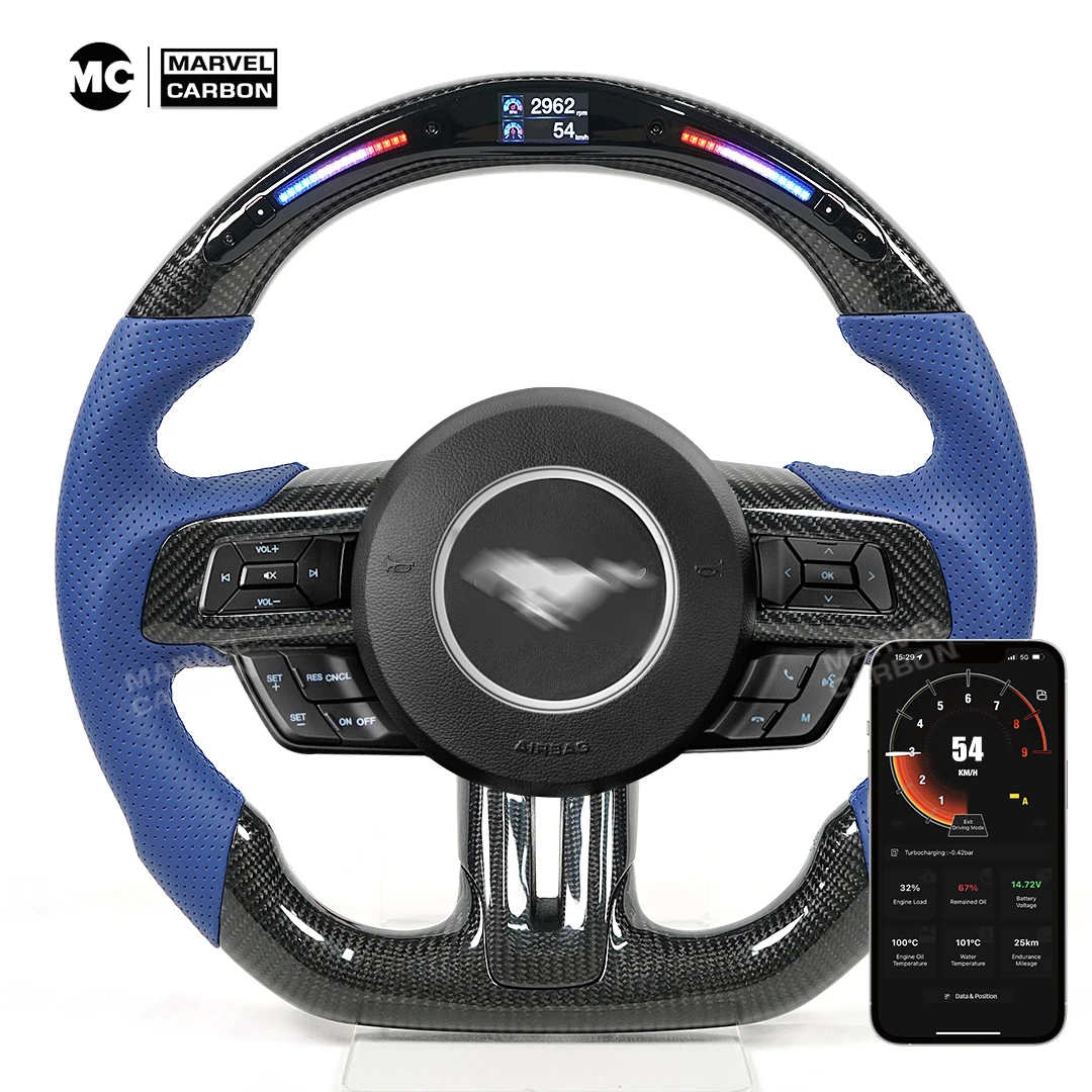 LED Performance Steering Wheel Display Compatible Mustang + 100% Real Carbon Fiber
LED Performance Steering Wheel Display Compatible Mustang + 100% Real Carbon Fiber
