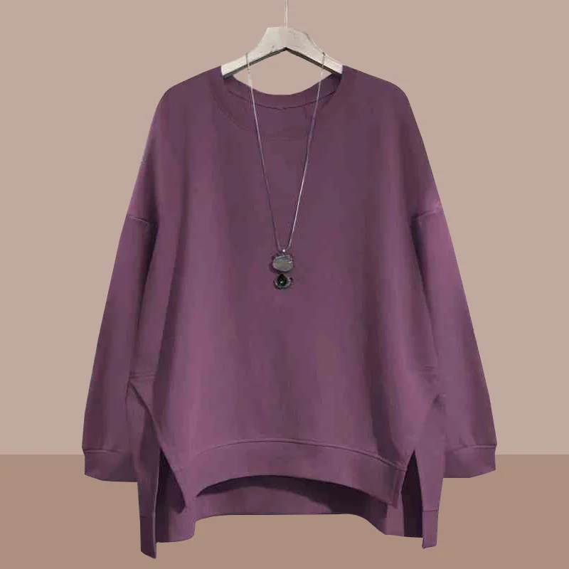 Women's Autumn Winter New Korean Style Solid Color Minimalist Casual Versatile Crew Neck Irregular Loose Literary Sweatshirt
Women's Autumn Winter New Korean Style Solid Color Minimalist Casual Versatile Crew Neck Irregular Loose Literary Sweatshirt