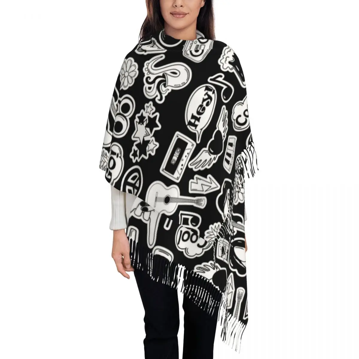 Music Stickers Icons Women's Pashmina Shawl Wraps Fringe Scarf Long Large Scarf
Music Stickers Icons Women's Pashmina Shawl Wraps Fringe Scarf Long Large Scarf