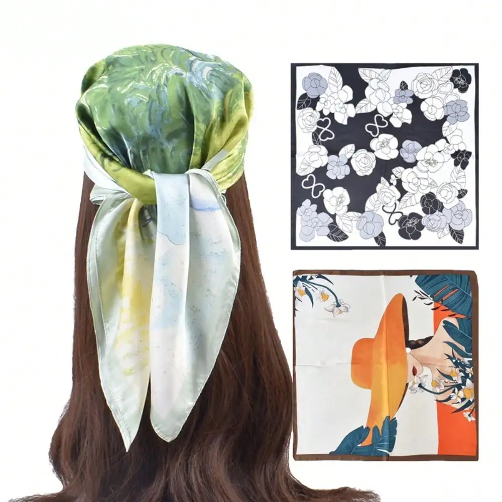 1Pcs women's versatile elegant natural printing women's thin 70cm * 70cm square scarf silk scarf, multi-purpose as headscarf, belt, bag accessories, hair scarf, fashion accessories, headband, headband, very suitable for dressing up your style
1Pcs women's versatile elegant natural printing women's thin 70cm * 70cm square scarf silk scarf, multi-purpose as headscarf, belt, bag accessories, hair scarf, fashion accessories, headband, headband, very suitable for dressing up your style
