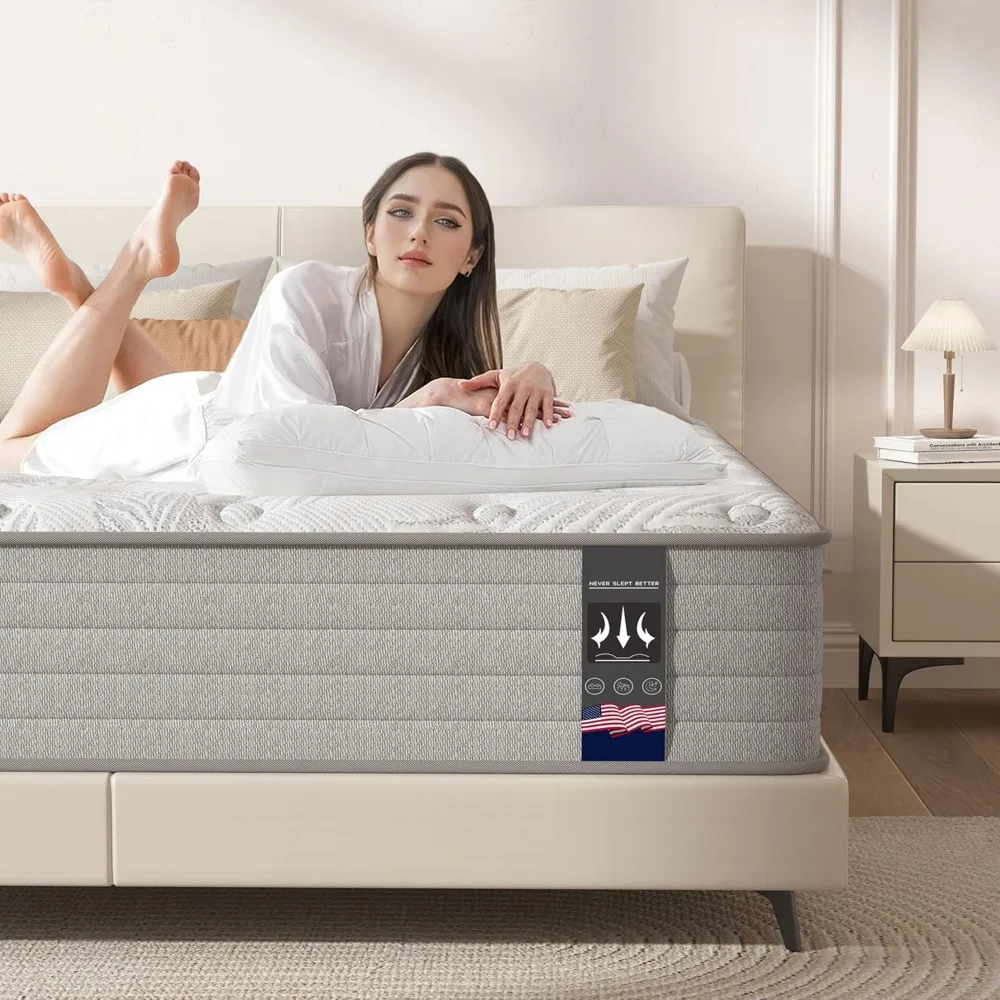 Queen Mattress 12 inch, Medium Firm Hybrid Mattress with Cooling Gel Memory Foam, Queen Mattress in a Box, Independent Spring fo
Queen Mattress 12 inch, Medium Firm Hybrid Mattress with Cooling Gel Memory Foam, Queen Mattress in a Box, Independent Spring fo