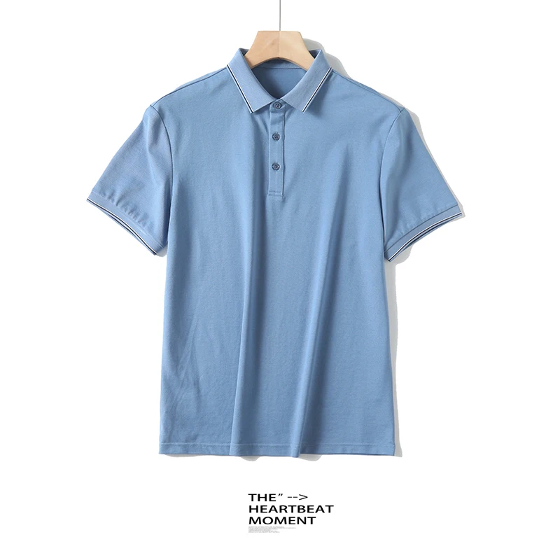 Men's summer short sleeved polo shirt with comfortable collar, solid color casual business T-shirt, high-quality knitted shirt
Men's summer short sleeved polo shirt with comfortable collar, solid color casual business T-shirt, high-quality knitted shirt
