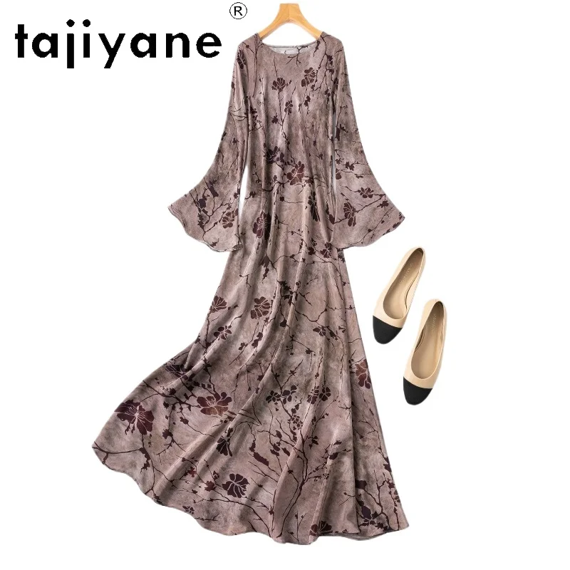 TAJIYANE 100% Mulberry Silk Dresses for Women Retro Tie-Dye Long Dresses Bell Sleeve Party Dress 2026 Spring Woman Clothes 원피스
TAJIYANE 100% Mulberry Silk Dresses for Women Retro Tie-Dye Long Dresses Bell Sleeve Party Dress 2026 Spring Woman Clothes 원피스
