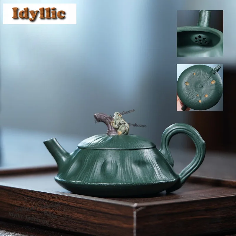 230ml Traditional Yixing Purple Clay Teapots Handmade Frog Lotus Pod Pot Raw Ore Green Mud Kettle Zisha Tea Set Tea Services
230ml Traditional Yixing Purple Clay Teapots Handmade Frog Lotus Pod Pot Raw Ore Green Mud Kettle Zisha Tea Set Tea Services