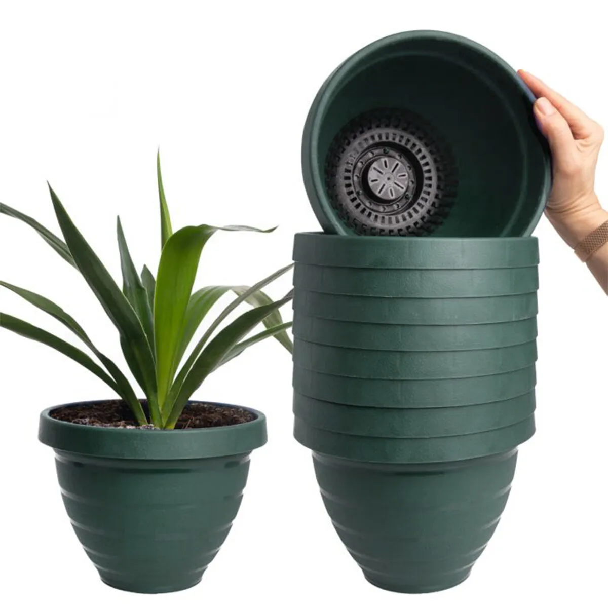 10pk Self Watering 7.5” Planters Indoor Outdoor Flower Pots Plastic Urn Planter
10pk Self Watering 7.5” Planters Indoor Outdoor Flower Pots Plastic Urn Planter