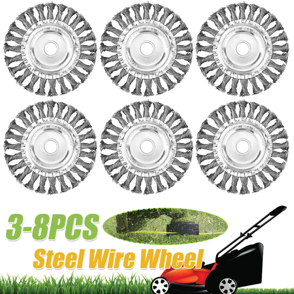 8PCS Steel Wire Wheel Grass Trimmer Head 115mm Brushcutter Wire Weed Brush Cutter Garden Grass Brush Disc Gardening Tool
8PCS Steel Wire Wheel Grass Trimmer Head 115mm Brushcutter Wire Weed Brush Cutter Garden Grass Brush Disc Gardening Tool