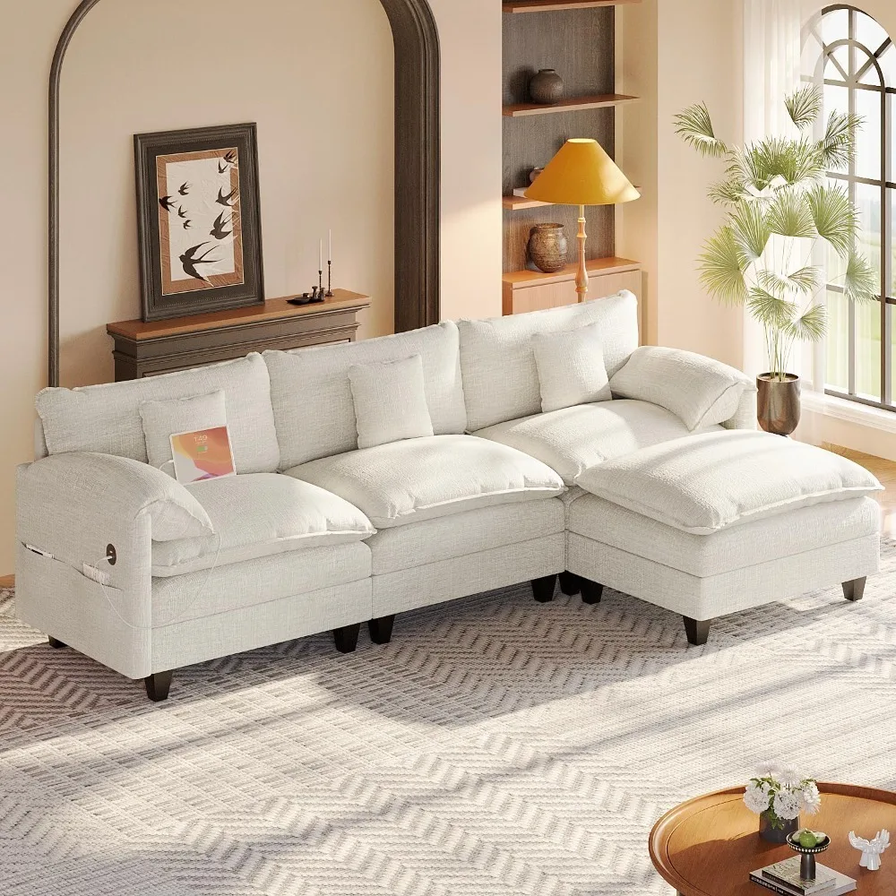 Modular Sectional Sofa, 108” Comfy Cloud Couch with Movable Ottoman Charging Station Side Pocket Throw, Customized
Modular Sectional Sofa, 108” Comfy Cloud Couch with Movable Ottoman Charging Station Side Pocket Throw, Customized