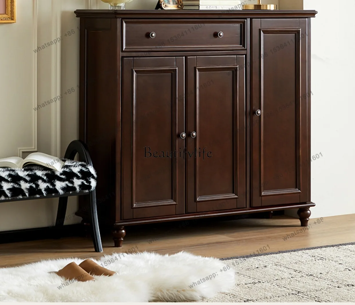 yj7 American all-solid wood door against the wall integrated small apartment living room storage large-capacity shoe cabinet
yj7 American all-solid wood door against the wall integrated small apartment living room storage large-capacity shoe cabinet