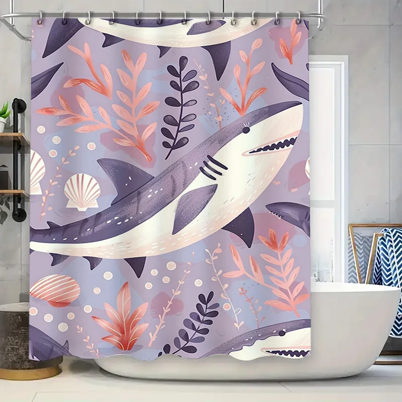 Modern Bathroom Shower Curtain with Marine Life Design Purple Pink Coral Red Colorful Swimming Decor for Bathrooms Size 180x240c
Modern Bathroom Shower Curtain with Marine Life Design Purple Pink Coral Red Colorful Swimming Decor for Bathrooms Size 180x240c