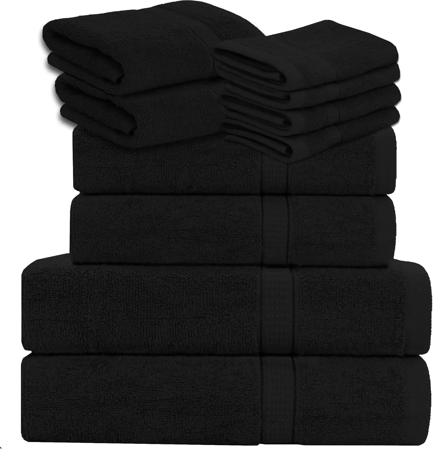Ultra-Plush 10 Piece Towel Set, Luxury Absorbent Cotton, Bath 27x54, Hand 16x30, Washcloth 13x13, Pool 24x50, Black
Ultra-Plush 10 Piece Towel Set, Luxury Absorbent Cotton, Bath 27x54, Hand 16x30, Washcloth 13x13, Pool 24x50, Black