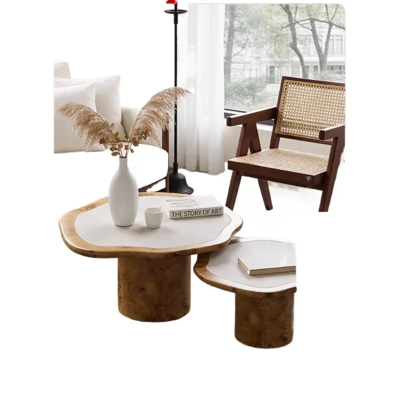 Medieval wabi sabi style lace coffee table nodule solid wood B&B living room home special shaped size combination
Medieval wabi sabi style lace coffee table nodule solid wood B&B living room home special shaped size combination