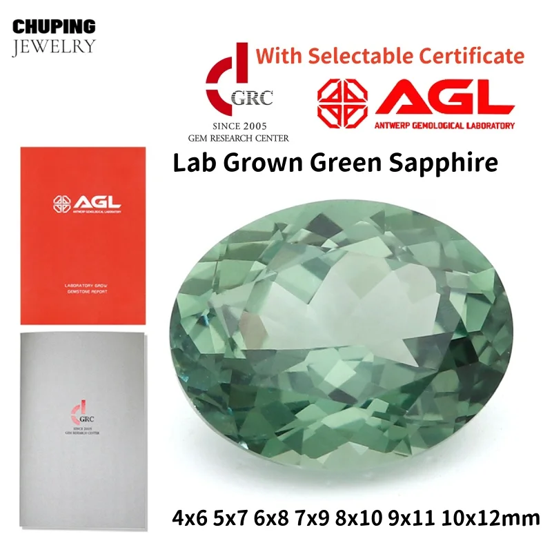 Hot Sale 3A+ Grade Oval Shape Lab Grown Green Sapphire Flame Melted With AGL Certificate Loose Gemstone For DIY Jewelry Making
Hot Sale 3A+ Grade Oval Shape Lab Grown Green Sapphire Flame Melted With AGL Certificate Loose Gemstone For DIY Jewelry Making