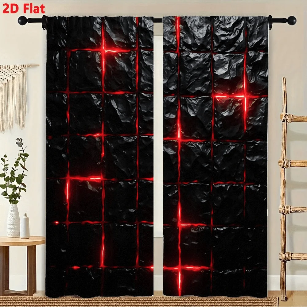 2Pcs Curtains Red Black Dark Textured Grid Tiles Window Drapes for Bedroom Living Room Decoration Window Treatment.
2Pcs Curtains Red Black Dark Textured Grid Tiles Window Drapes for Bedroom Living Room Decoration Window Treatment.