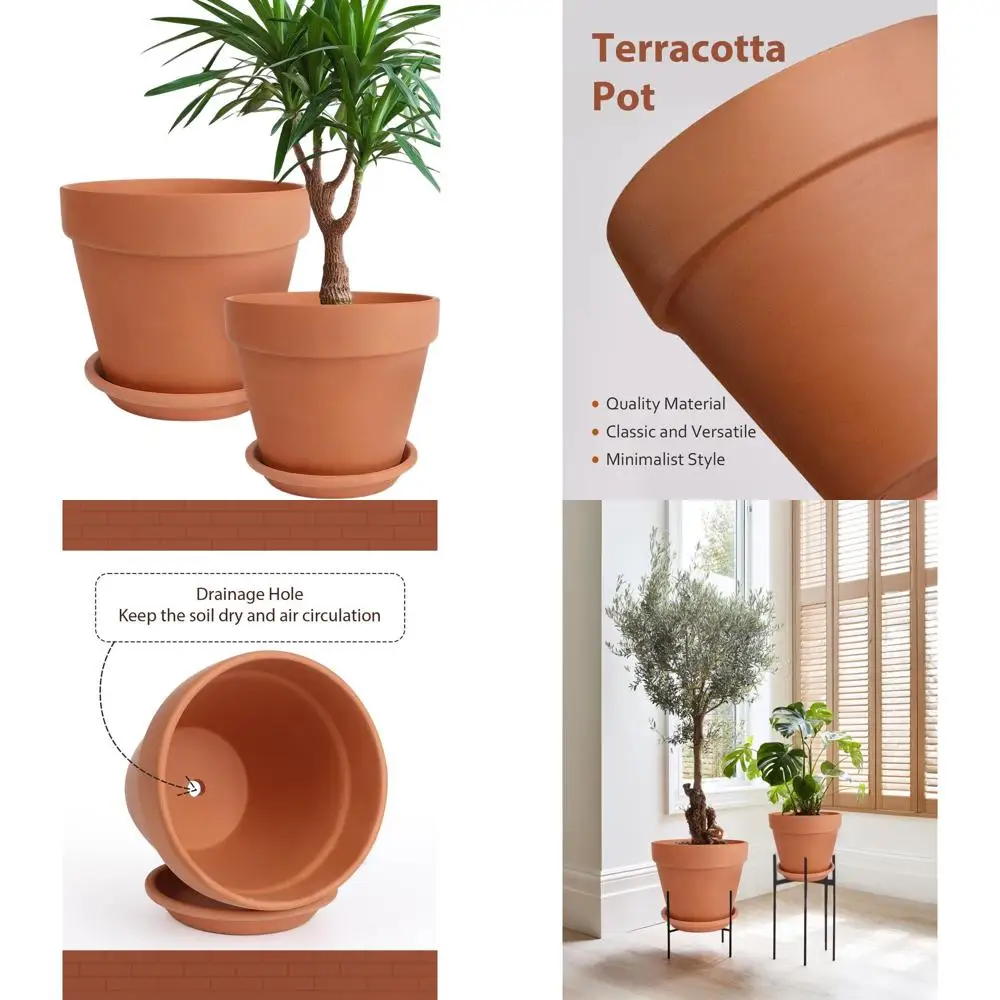10-12-дюймовый терракотовый горшок с блюдцем — керамический горшок для комнатных и наружных растений с дренажем
10-12-дюймовый терракотовый горшок с блюдцем — керамический горшок для комнатных и наружных растений с дренажем