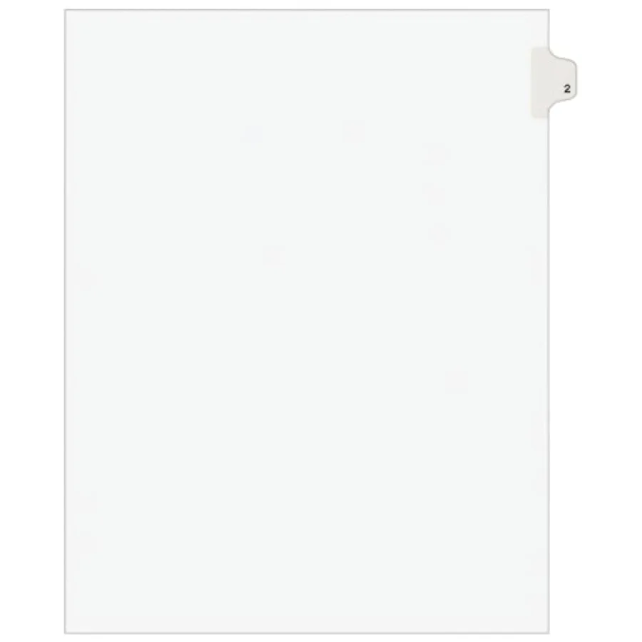 Individual Legal Exhibit Dividers, Style, 2, Side Tab, 8.5 x 11 Inch, Pack of 25 11912
Individual Legal Exhibit Dividers, Style, 2, Side Tab, 8.5 x 11 Inch, Pack of 25 11912