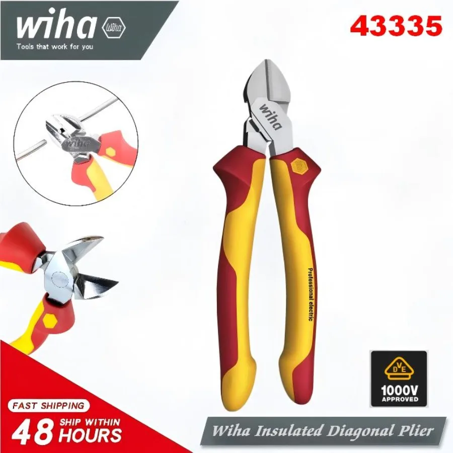 Wiha 43335 Diagonal Cutters 160mm 1000V VDE Insulated DynamicJoint for Electrician Professional Repair
Wiha 43335 Diagonal Cutters 160mm 1000V VDE Insulated DynamicJoint for Electrician Professional Repair