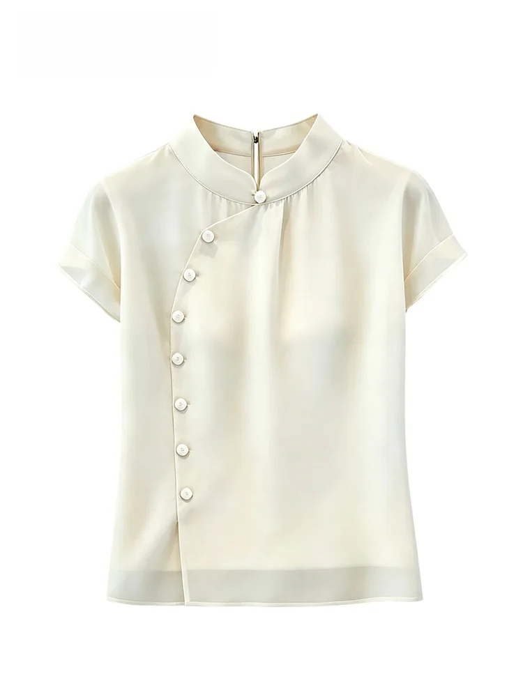 Loose Short Sleeve Women's Shirt Summer Fashion plus Size New Chinese Style Casual Top for Plump Sister Polyester Fiber
Loose Short Sleeve Women's Shirt Summer Fashion plus Size New Chinese Style Casual Top for Plump Sister Polyester Fiber