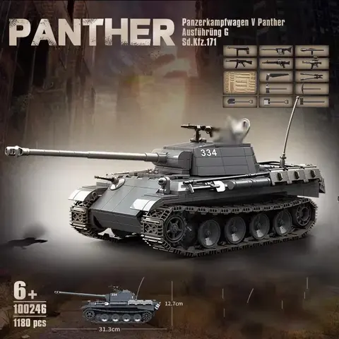 Military World War II Series Panther Type-G Tank Building Block Toy Collection Model Children For Christmas And Birthday Gifts