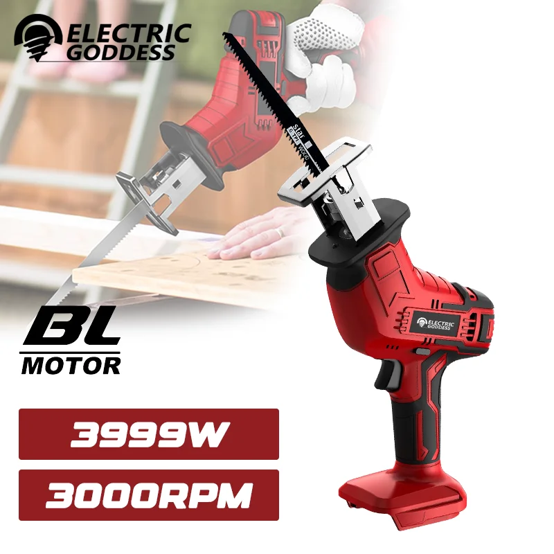 Cordless Reciprocating Saw Band 4 Blades Electric Saw Cutting Wood Metal Pipe Cutting Power Tools For Makita 18V Battery Pin
Cordless Reciprocating Saw Band 4 Blades Electric Saw Cutting Wood Metal Pipe Cutting Power Tools For Makita 18V Battery Pin