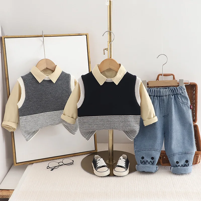 Boys Clothing Sets Spring Autumn Children Knitted Sweaters Vest Shirts Jeans 3pcs Casual Suit For Baby Tracksuits Kids Outfits 5
Boys Clothing Sets Spring Autumn Children Knitted Sweaters Vest Shirts Jeans 3pcs Casual Suit For Baby Tracksuits Kids Outfits 5