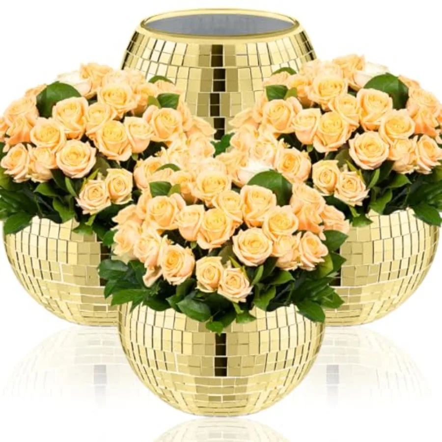 4 PCS Disco Ball Vase and Candle Holder, 5x6inches Mirrored Disco Ball Planter - Perfect Decoration for Living Room, Bedroom, D
4 PCS Disco Ball Vase and Candle Holder, 5x6inches Mirrored Disco Ball Planter - Perfect Decoration for Living Room, Bedroom, D