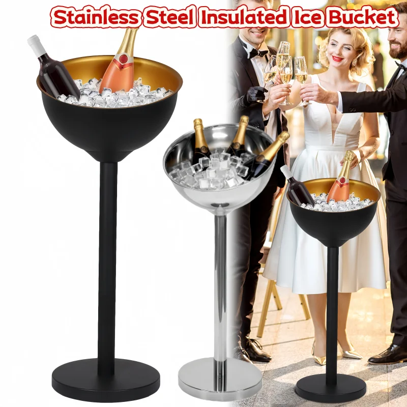 Large Capacity Ice Cream Goblet with Stand Stainless Steel Wine Beer Champagne Ice Bucket for Party Family Bar Bar Supplies
Large Capacity Ice Cream Goblet with Stand Stainless Steel Wine Beer Champagne Ice Bucket for Party Family Bar Bar Supplies