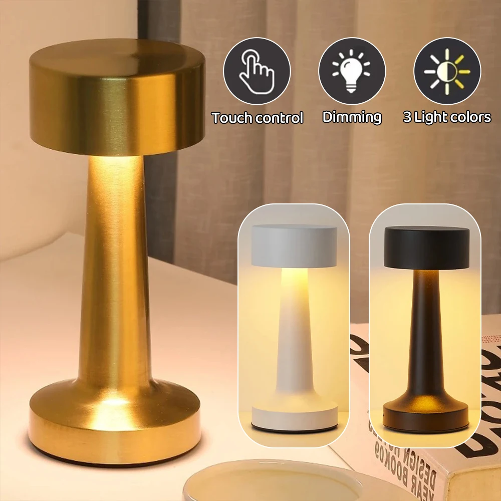 LED Table Lamp Retro Touch Dimmable Bar Desktop Rechargeable Night Light for Vintage Desk Lamp Coffee Shop Restaurant Decor
LED Table Lamp Retro Touch Dimmable Bar Desktop Rechargeable Night Light for Vintage Desk Lamp Coffee Shop Restaurant Decor