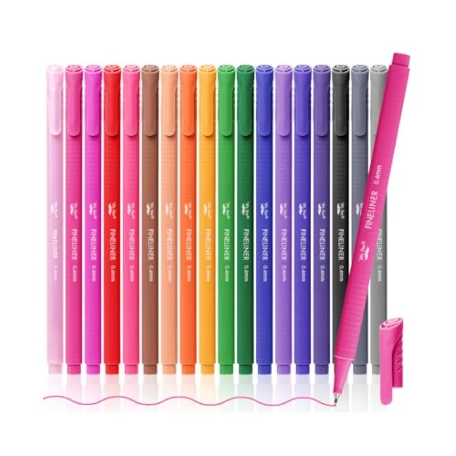- Colored Fineliner Pens, 18 Pack, 0.4mm, Ergonomic Triangular Barrels, Smooth Writing Pens for Journaling, Note-Taking, Colori
- Colored Fineliner Pens, 18 Pack, 0.4mm, Ergonomic Triangular Barrels, Smooth Writing Pens for Journaling, Note-Taking, Colori